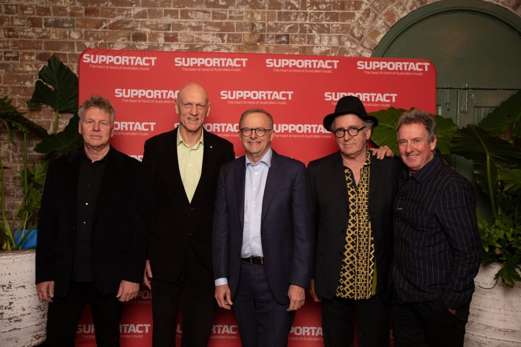 PM Presents Midnight Oil with Support Act Award for Excellence in the Community